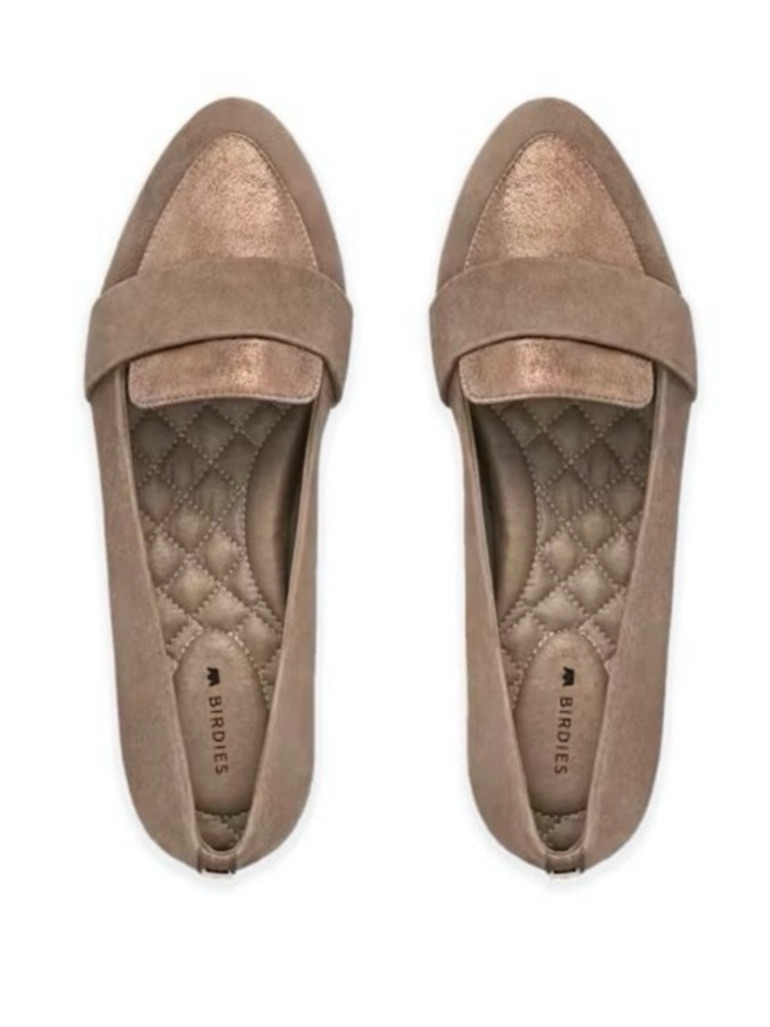 Birdies 7.5 Sparrow Brown Metallic Suede Loafers